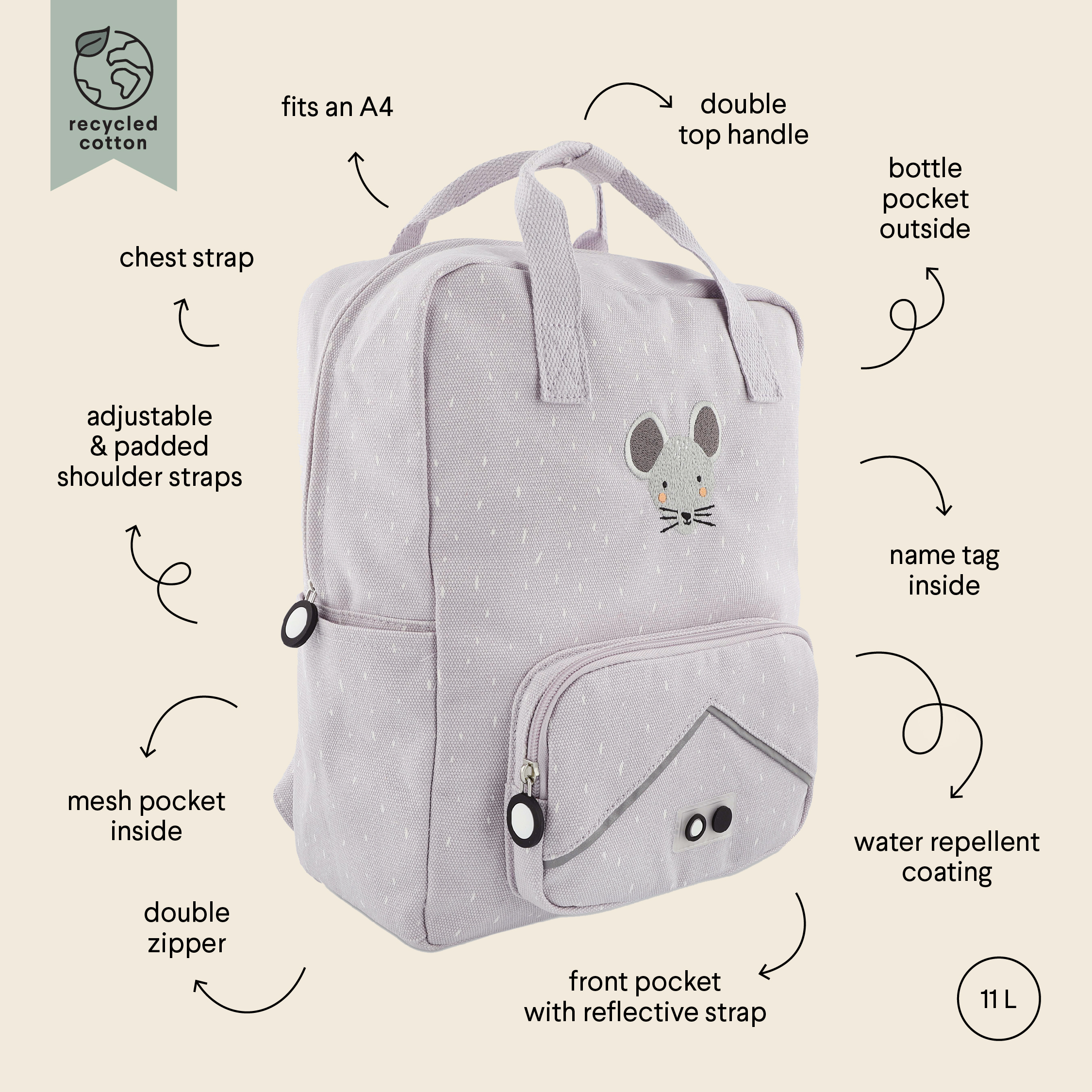 Backpack large - Mrs. Mouse